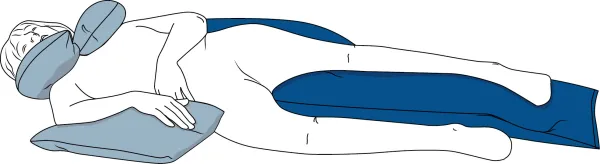 Seitenlagerungskissen CarePur M 180 x 31 cm blau