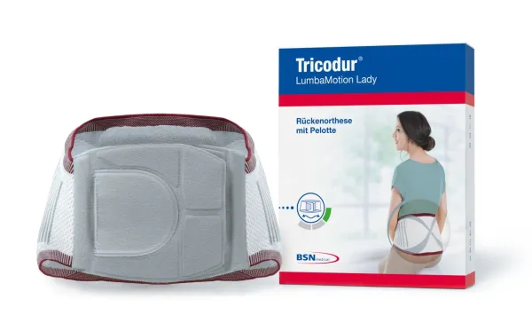 Rückenorthese Actimove LumbaMotion Lady, bordeaux-weiß-grau
