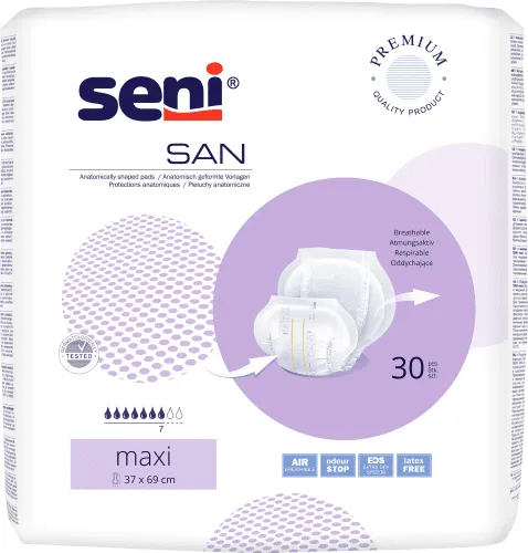 Inkontinenzvorlagen Seni San Maxi (1 Karton: 4 x 30 Stück)