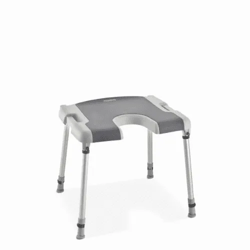 Duschhocker INVACARE Sorrento mit Ausschnitt, weiß-grau