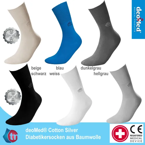 Socken DeoMed Cotton Silver