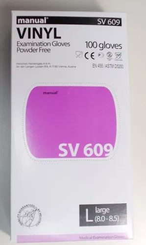 Einmalhandschuh Vinyl, manual Packung (100 Stück), puderfrei