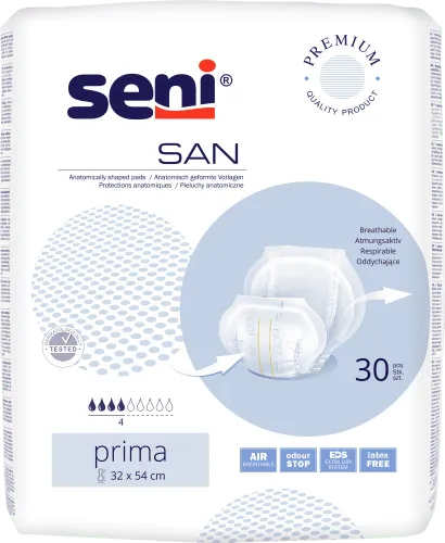 Inkontinenzvorlagen Seni San Classic Prima (1 Karton: 4 x 30 Stück)
