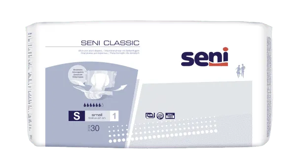 Seni CLASSIC Inkontinenzhosen S, Hüfte 55-80 cm (1Karton: 4 x 30 Stück)