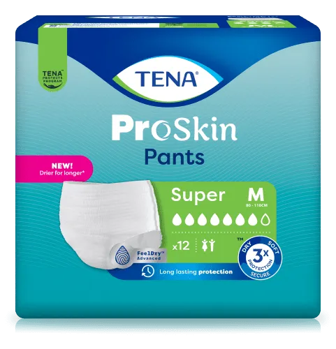 TENA Pants PROskin Super M, Hüfte 80-110 cm (1 Karton: 4 x 12 Stück)