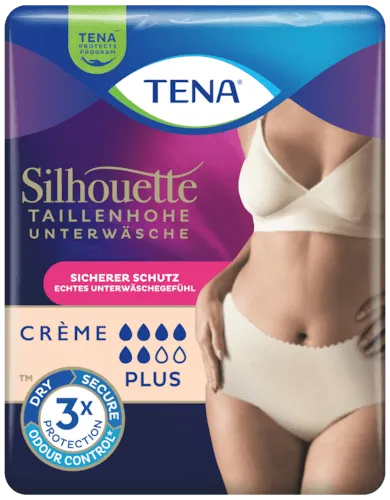 TENA Silhouette Lady Pants Plus Creme M, Hüfte 75-105 cm (1 Karton: 2 x 9 Stück)