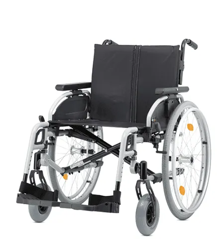 Leichtgewichtrollstuhl Pyro light optima XL, Kombi-Armlehne, PU,silber-metallic