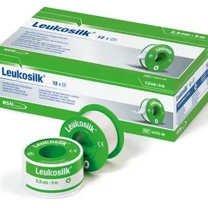 Leukosilk im Metallschutzring 5m x 2,5cm (VPE: 12 Stück)