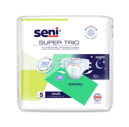 Inkontinenzhosen Seni Super Trio Small, Hüfte 55 bis 80 cm (1 Karton: 8 x10 Stück)