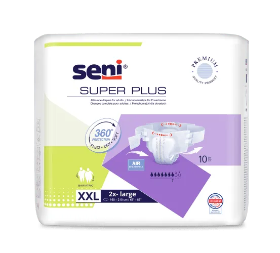 Inkontinenzhosen Seni Super Plus XX-Large, Hüfte 160 bis 210 cm(1 Karton: 6 x 10 Stück)