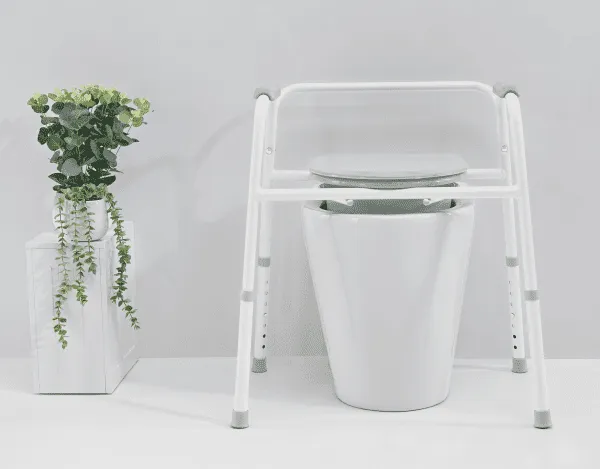 Invacare Toilettensitzgestell Styxo 2 mit Topf und Deckel, weiß-grau