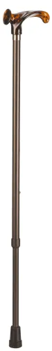Leichtmetallstock mit anatomischem Griff in Bernsteinoptik, versellbar, bronze