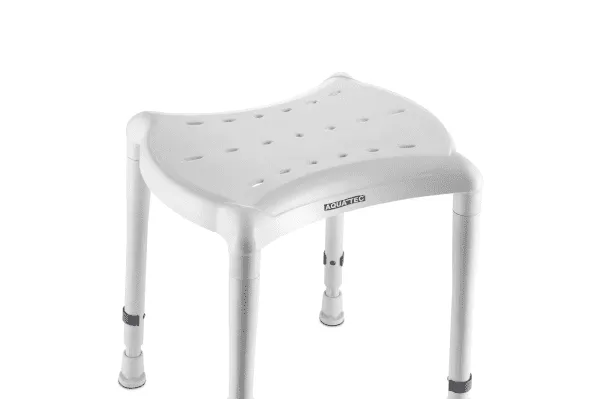 Duschhocker AQUATEC DOT mit 2 Auschnitten SH 40-55cm, grau