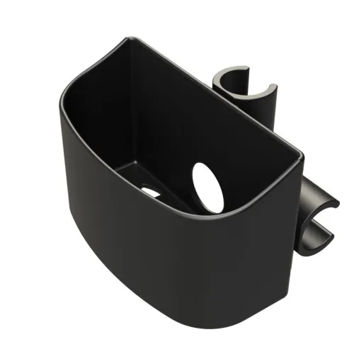 Stockhalter für 2 Gehhilfen, klemmbar, mit Bandfixierung und Topf