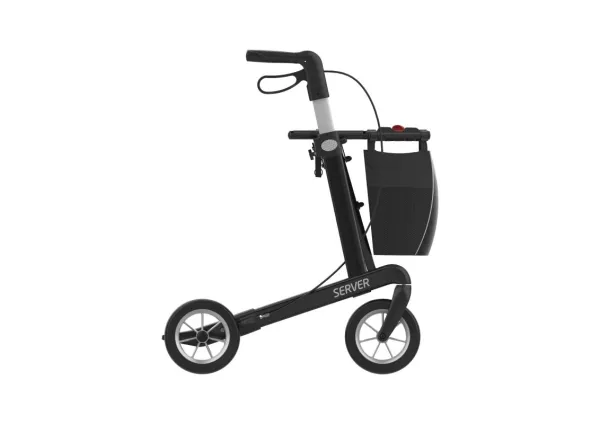 Rollator SERVER Komfort Softräder, mit Stockhalter und Tasche