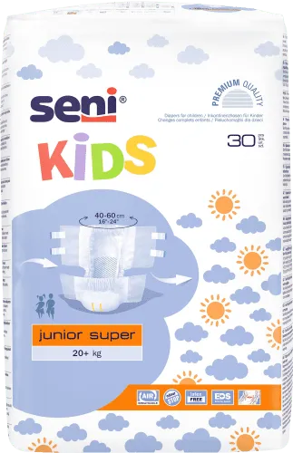Windelhosen Seni Kids Junior Super 20+ kg (1 Karton: 4 x 30 Stück)