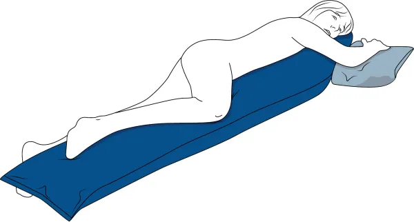 Seitenlagerungskissen CarePur M 180 x 31 cm blau