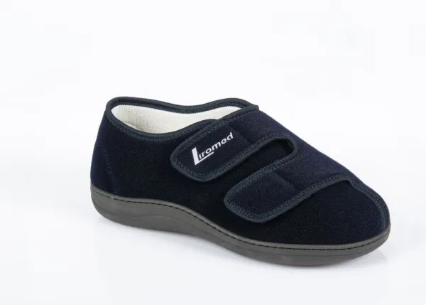 Verbandschuhe Liromed marine-blau, flach, klett, 40°C waschbar (Paar)