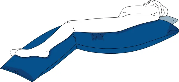 Seitenlagerungskissen CarePur M 180 x 31 cm blau