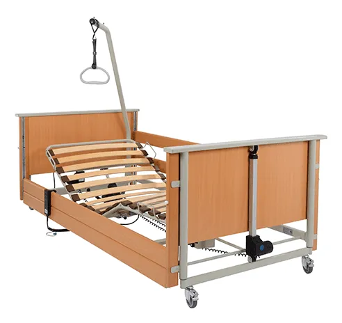 aks-Bett D4 LowEntry Metall-Liegefläche, 29V-SMPS 90x200 cm, Holz