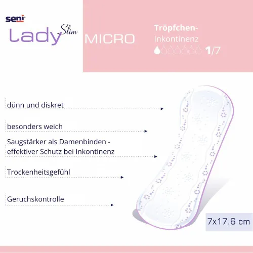 Inkontinenzeinlagen Seni Lady Slim Micro (1 Karton: 12 x 20 Stück)