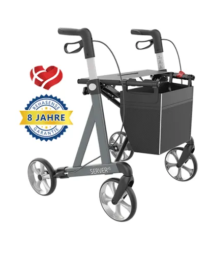 Rollator SERVER HD Komfort mit PUR-Softrädern anthrazit