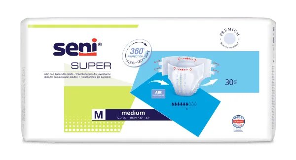 Inkontinenzhosen Super Seni Medium, Hüfte 75 bis 110 cm(1 Karton: 4 x 30 Stück)