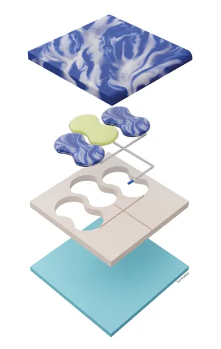 Anti-Dekubitus-Luftzellen-Sitzkissen XAIR hybrid, blau