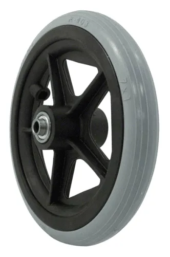 Rad mit PU-Reifen 5 Speichen Nabenlänge 60 mm, schwarz/grau