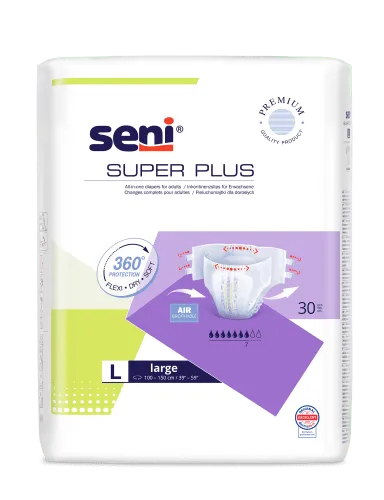 Inkontinenzhosen Seni Super Plus Large, Hüfte 100 bis 150 cm(1 Karton: 3 x 30 Stück)