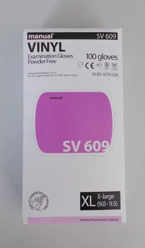 Einmalhandschuh Vinyl, manual Packung (100 Stück), puderfrei