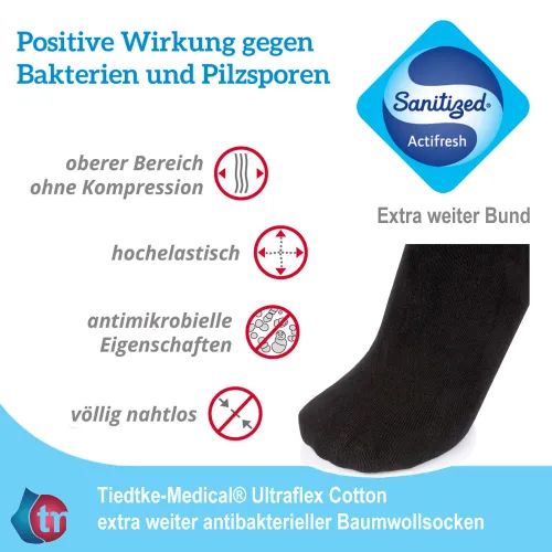Baumwollsocken Ultraflex Cotton extra weit