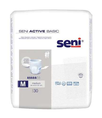 Inkontinenzslip Seni Active Basic Medium Taillenumfang 80 bis 110 cm (1 Karton: 3 x 30 Stück)