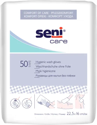 Seni Care Waschhandschuhe unfoliert 225x160mm(VPE: 50 Stück)