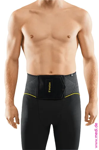 LWS-Stabilisierungsorthese Lumbamed plus E+motion 3.0 schwarz-gelb