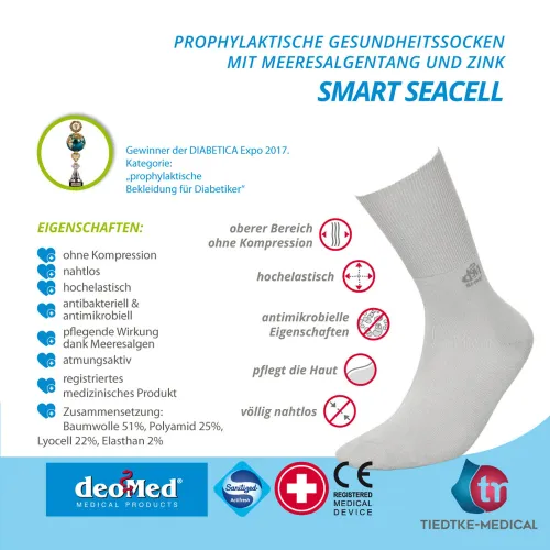 DeoMed Diabetikersocken Smart SeaCell mit Zink und Meeresalgen