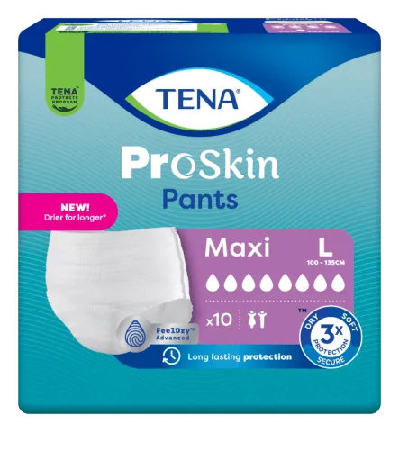 Einweghose TENA Pants PROskin Maxi L, Hüfte 100-135 cm (1 Karton: 4 x 10 Stück)