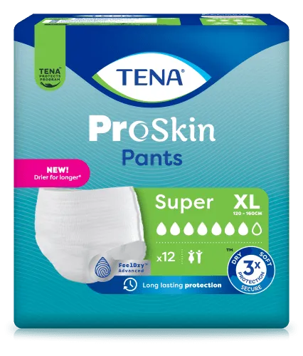TENA Pants PROskin Super XL, Hüfte 120-160 cm (1 Karton: 4 x 12 Stück)