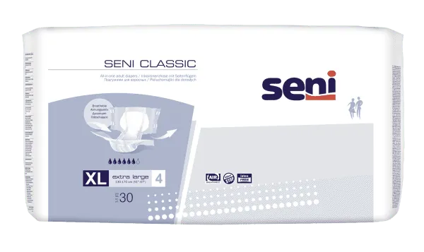 Seni CLASSIC Inkontinenzhosen XL, Hüfte 130-170 cm (1Karton: 4 x 30 Stück)
