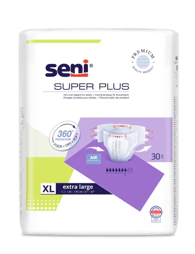 Inkontinenzhosen Seni Super Plus x-Large, Hüfte 130 bis 170 cm(1 Karton: 3 x 30 Stück)