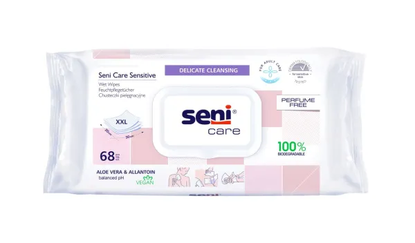Seni Care Feuchtpflegetücher Sensitive (KTN :10 x 68 Stück)